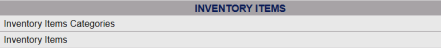 Inventory Items section of POS Configuration menu